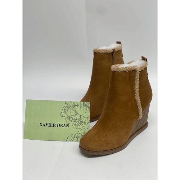 Sun + Stone Women's Camillia Wedge Bootie - Tan Micro 7M - Picture 2 of 7